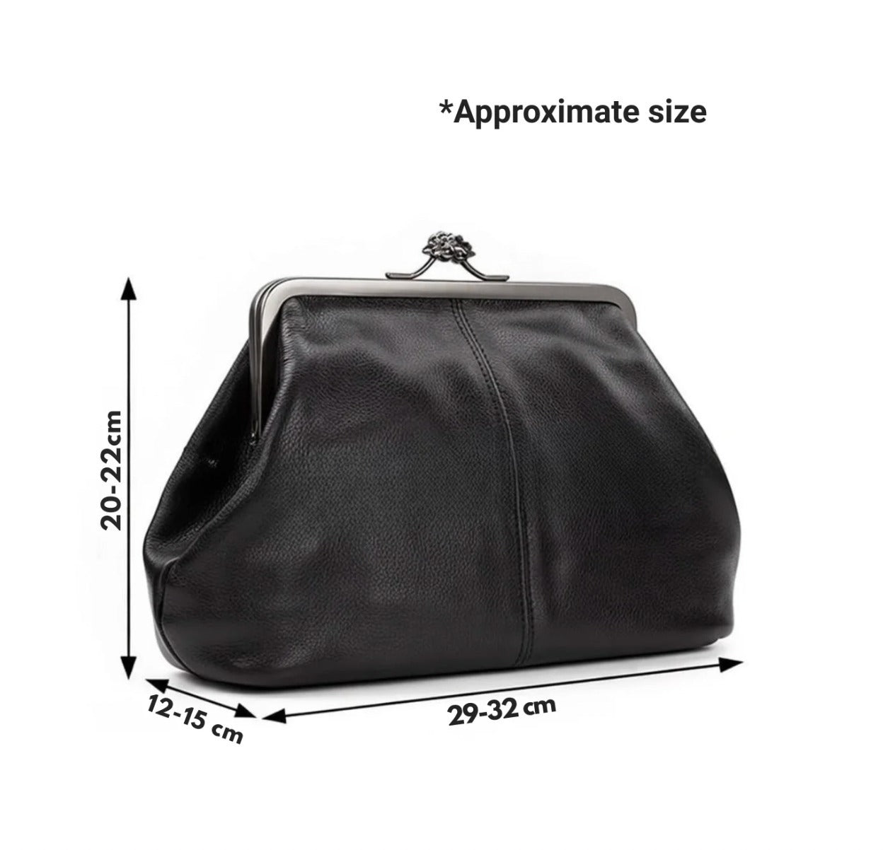 Borsa in pelle con chiusura a scatto vintage