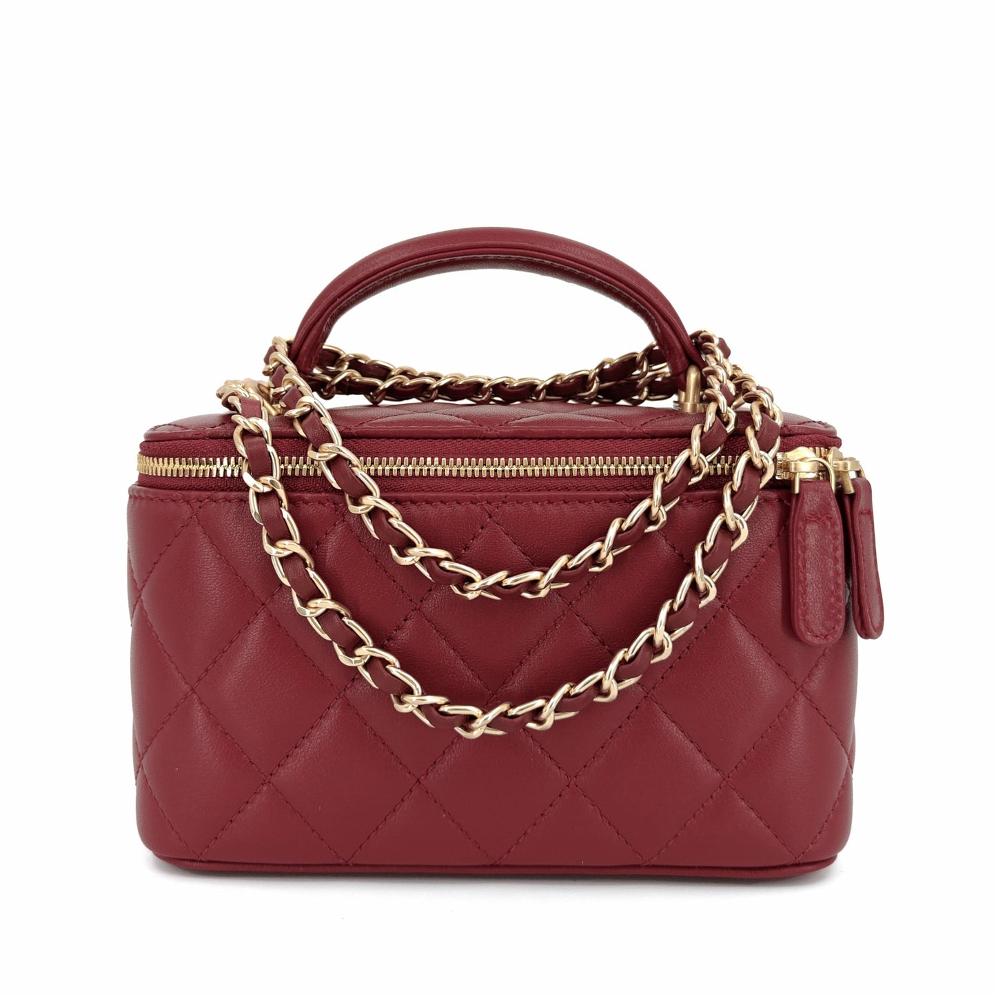Women's Small Leather Crossbody Bag With Gold Chain