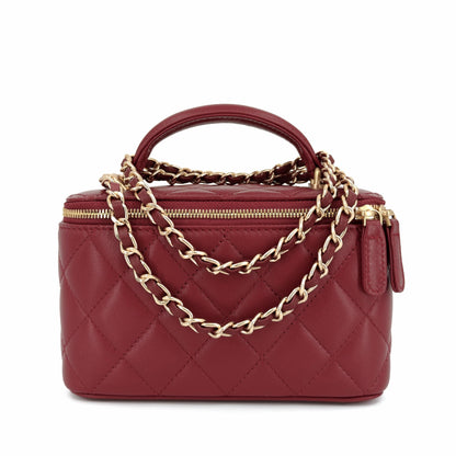 Women's Small Leather Crossbody Bag With Gold Chain