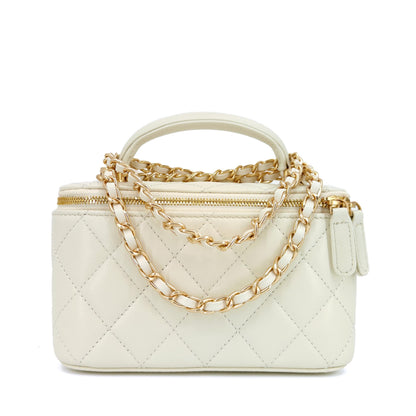 Women's Small Leather Crossbody Bag With Gold Chain