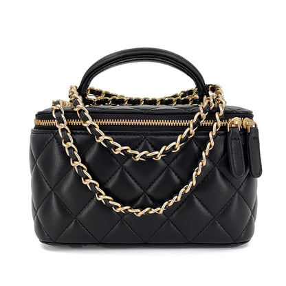 Women's Small Leather Crossbody Bag With Gold Chain