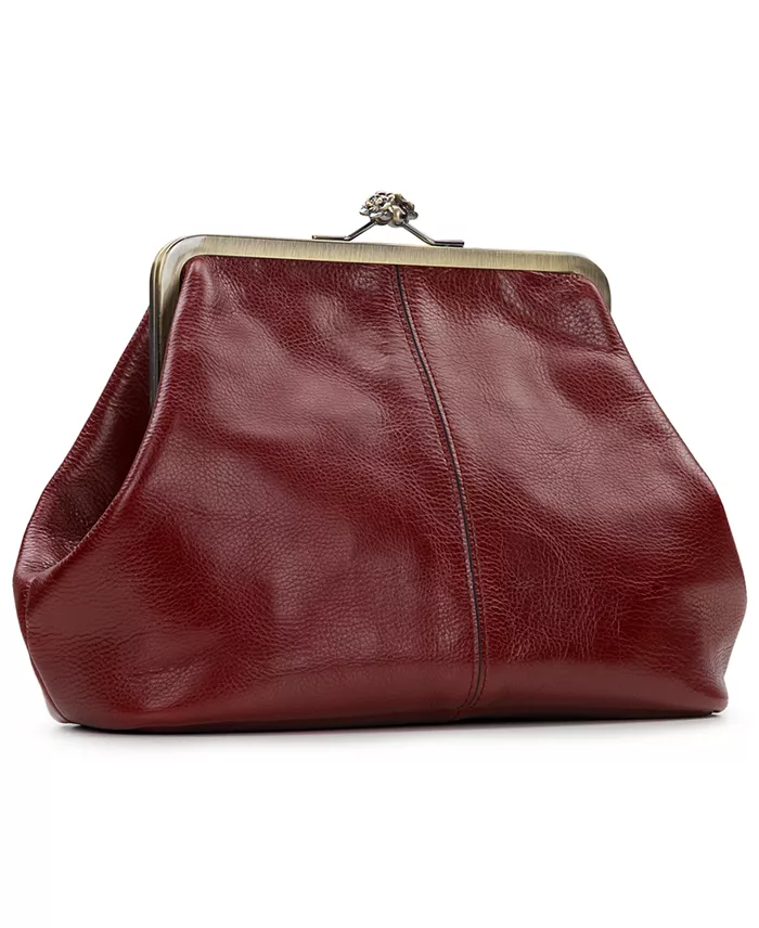 Borsa in pelle con chiusura a scatto vintage