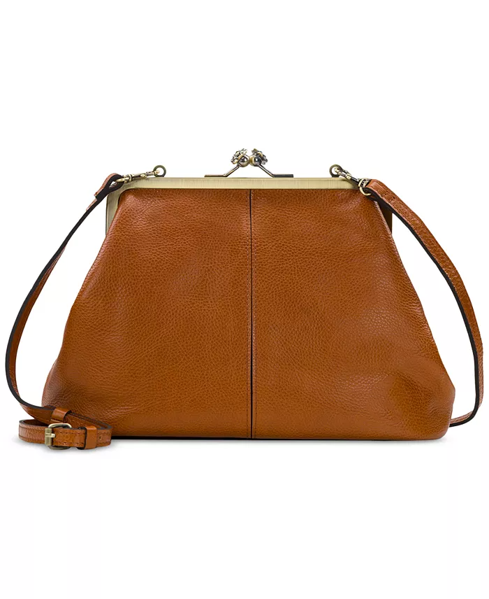 Borsa in pelle con chiusura a scatto vintage