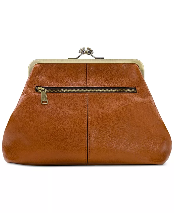 Borsa in pelle con chiusura a scatto vintage