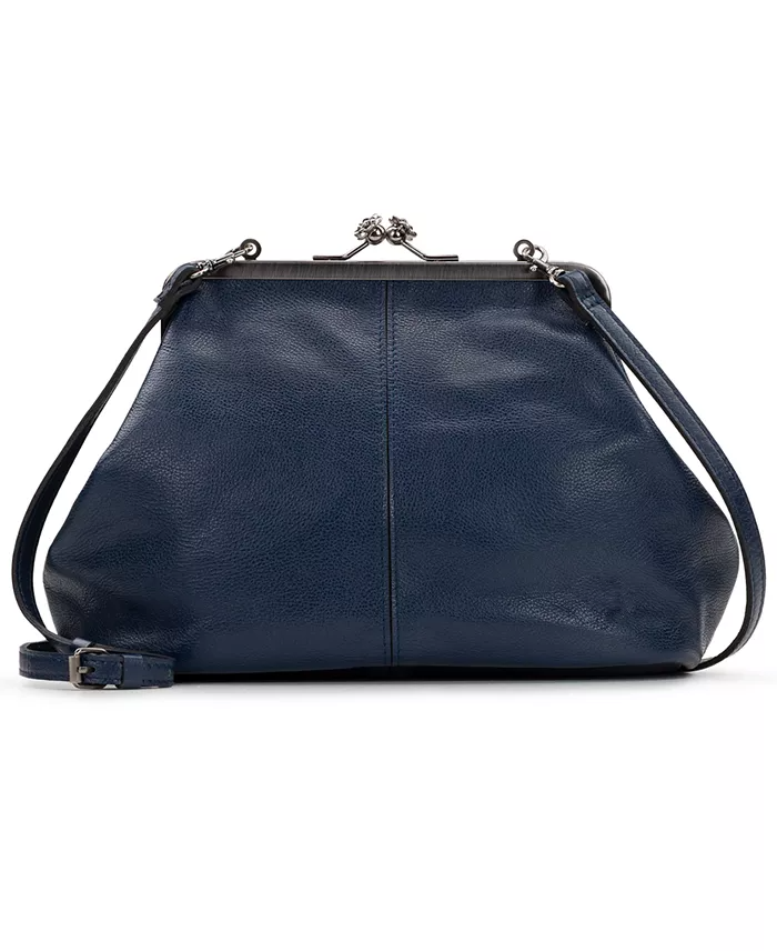 Borsa in pelle con chiusura a scatto vintage