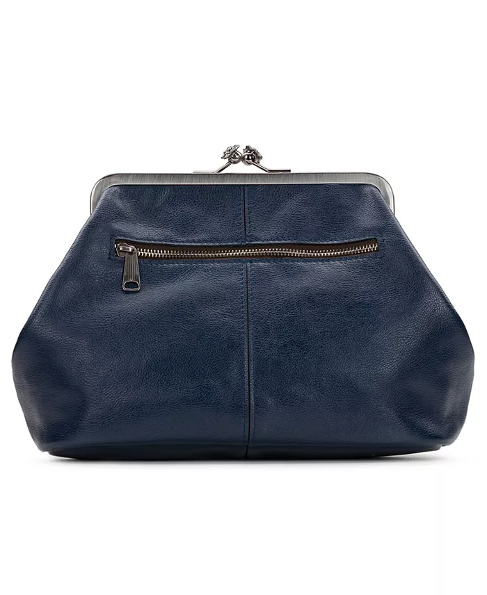 Borsa in pelle con chiusura a scatto vintage