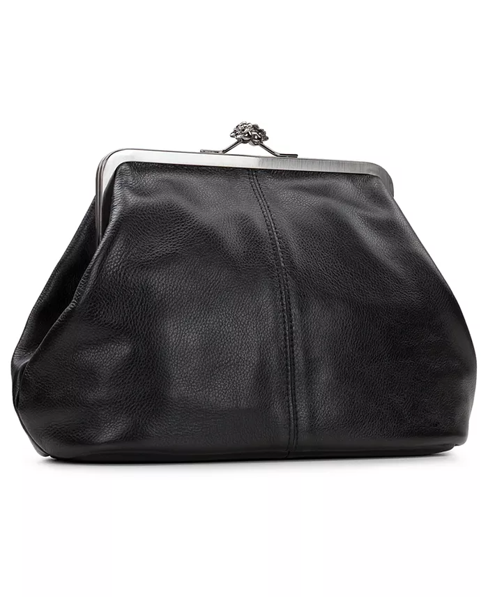 Borsa in pelle con chiusura a scatto vintage