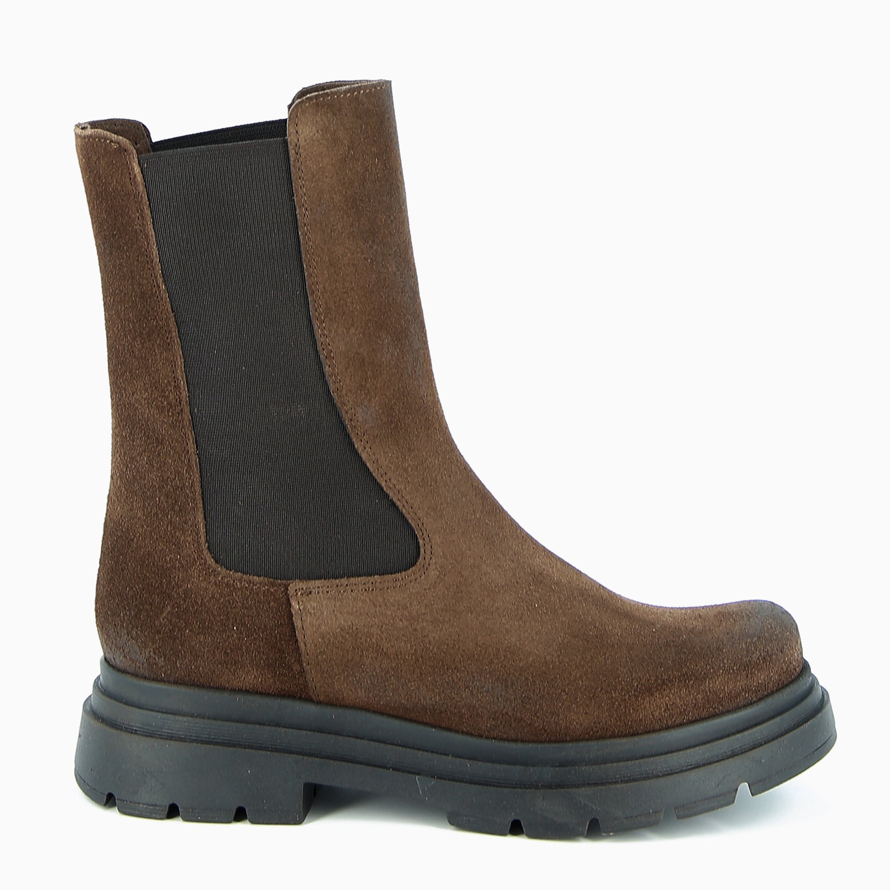 Lidia Chelsea Scamosciato Moro — Classic Suede Chelsea Boots