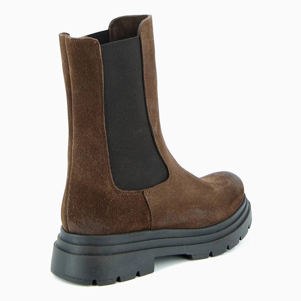 Lidia Chelsea Scamosciato Moro — Classic Suede Chelsea Boots